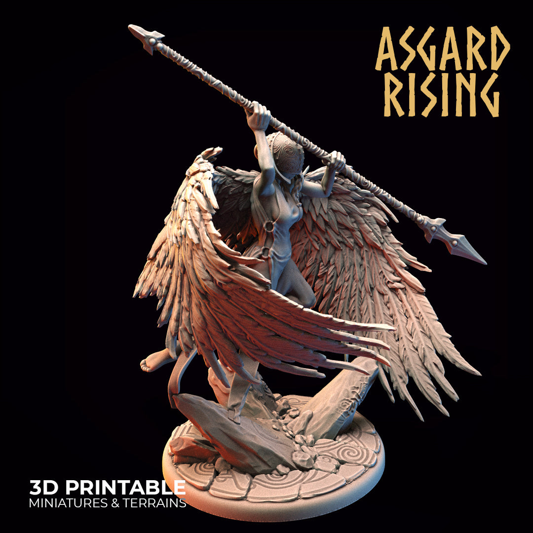 Valkyrie with Spear - Geirahod - Asgard Rising Miniatures - Wargaming D&D  DnD