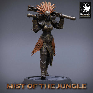 Amazon Heavy Soldier With Mace - Dual Mace - Mist of the Jungle - Rescale Miniatures - Wargaming D&D DnD