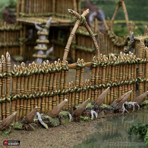 Bamboo Barricades  - The Gloaming Swamps - Printable Scenery Terrain Wargaming D&D DnD