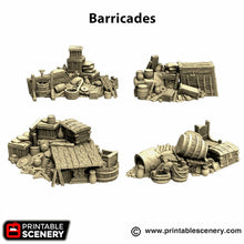 Load image into Gallery viewer, Barricades - Hagglethorn Hollow - Printable Scenery Terrain Wargaming D&amp;D DnD 15mm 20mm 25mm 28mm 32mm 40mm 54mm