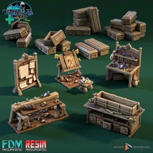 Coffin Workshop Furniture - Torbridge Cull - Infinite Dimensions Terrain Wargaming D&D DnD 15mm 20mm 25mm 28mm 32mm 40mm 54mm