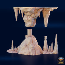 Load image into Gallery viewer, Huge Stalagmites to the Ceiling - Crossroads Fungal Tunnels - 3DHexes Wargaming Terrain D&amp;D DnD