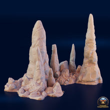 Load image into Gallery viewer, Large Stalagmites - Crossroads Fungal Tunnels - 3DHexes Wargaming Terrain D&amp;D DnD