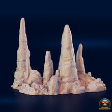 Load image into Gallery viewer, Large Stalagmites - Crossroads Fungal Tunnels - 3DHexes Wargaming Terrain D&amp;D DnD