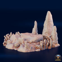 Load image into Gallery viewer, Large Stalagmites with Boulder and Fungus - Crossroads Fungal Tunnels - 3DHexes Wargaming Terrain D&amp;D DnD