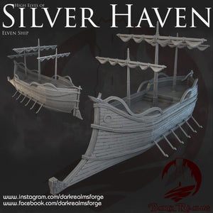 Elven Ship - Silver Haven - Dark Realms Terrain Wargaming D&D DnD