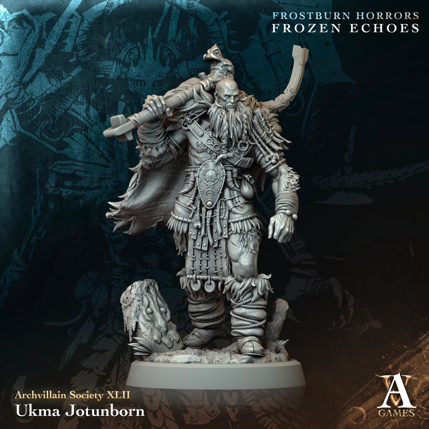 Ukma Jotunborn - Frostbound Horrors - Frozen Echoes - Archvillain Games - Wargaming D&D DnD