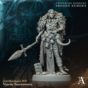 Vjarda Snowsworn - Frostbound Horrors - Frozen Echoes - Archvillain Games - Wargaming D&D DnD