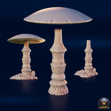 Load image into Gallery viewer, Giant Mushrooms and Houses - Crossroads Fungal Tunnels - 3DHexes Wargaming Terrain D&amp;D DnD