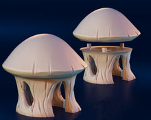 Load image into Gallery viewer, Giant Mushrooms and Houses - Crossroads Fungal Tunnels - 3DHexes Wargaming Terrain D&amp;D DnD