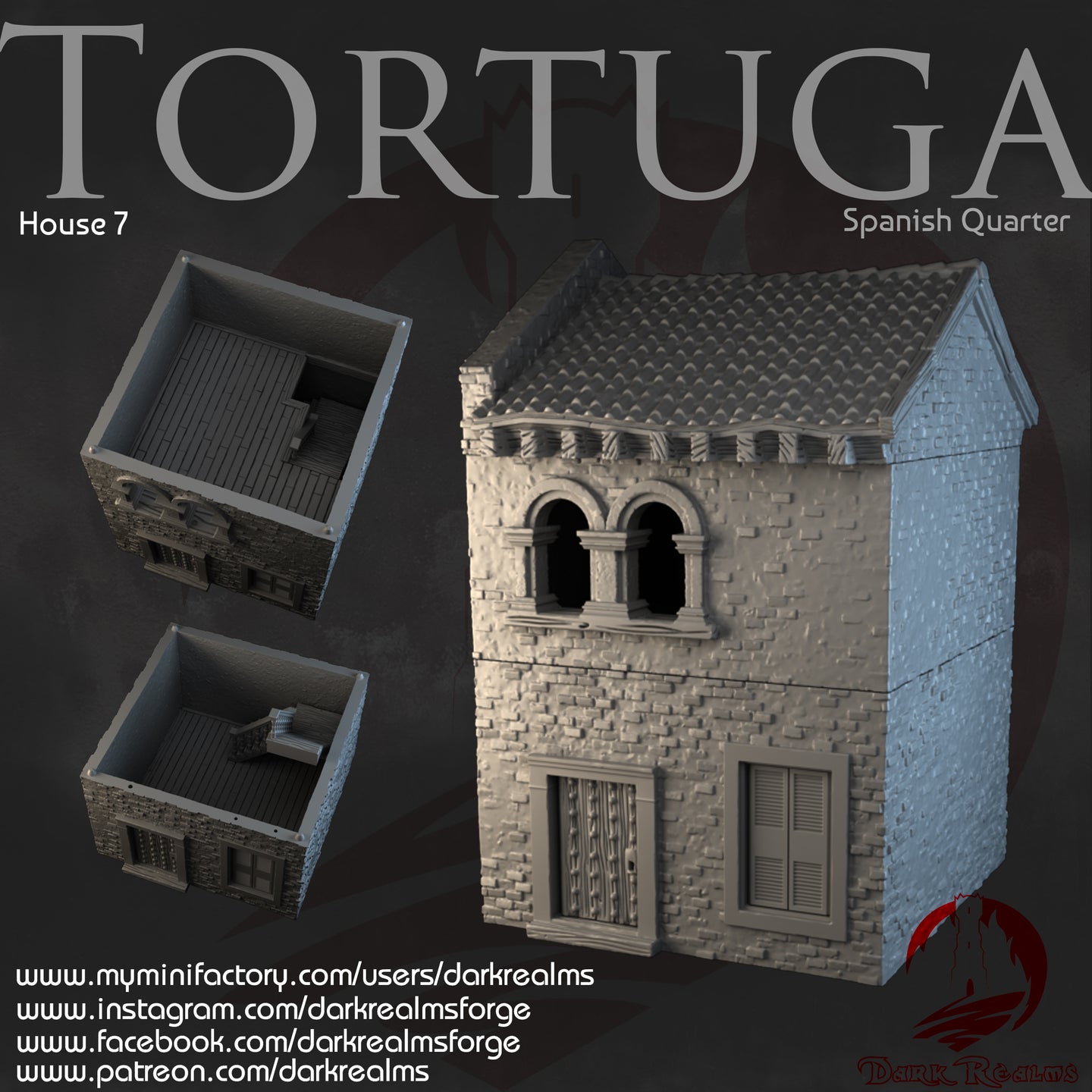 Tortuga House 7 - Tortuga - Dark Realms Terrain Wargaming D&D DnD Spanish Caribbean