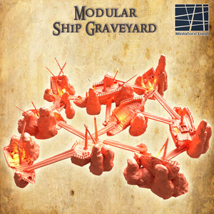 Modular Ship Graveyard - Miniatureland Terrain Wargaming D&D DnD