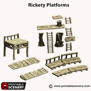 Rickety Platforms  - Hagglethorn Hollow - Printable Scenery Terrain Wargaming D&D DnD