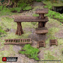 Load image into Gallery viewer, Rickety Platforms  - Hagglethorn Hollow - Printable Scenery Terrain Wargaming D&amp;D DnD