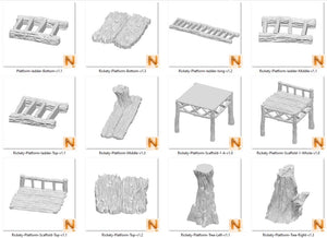 Rickety Platforms  - Hagglethorn Hollow - Printable Scenery Terrain Wargaming D&D DnD