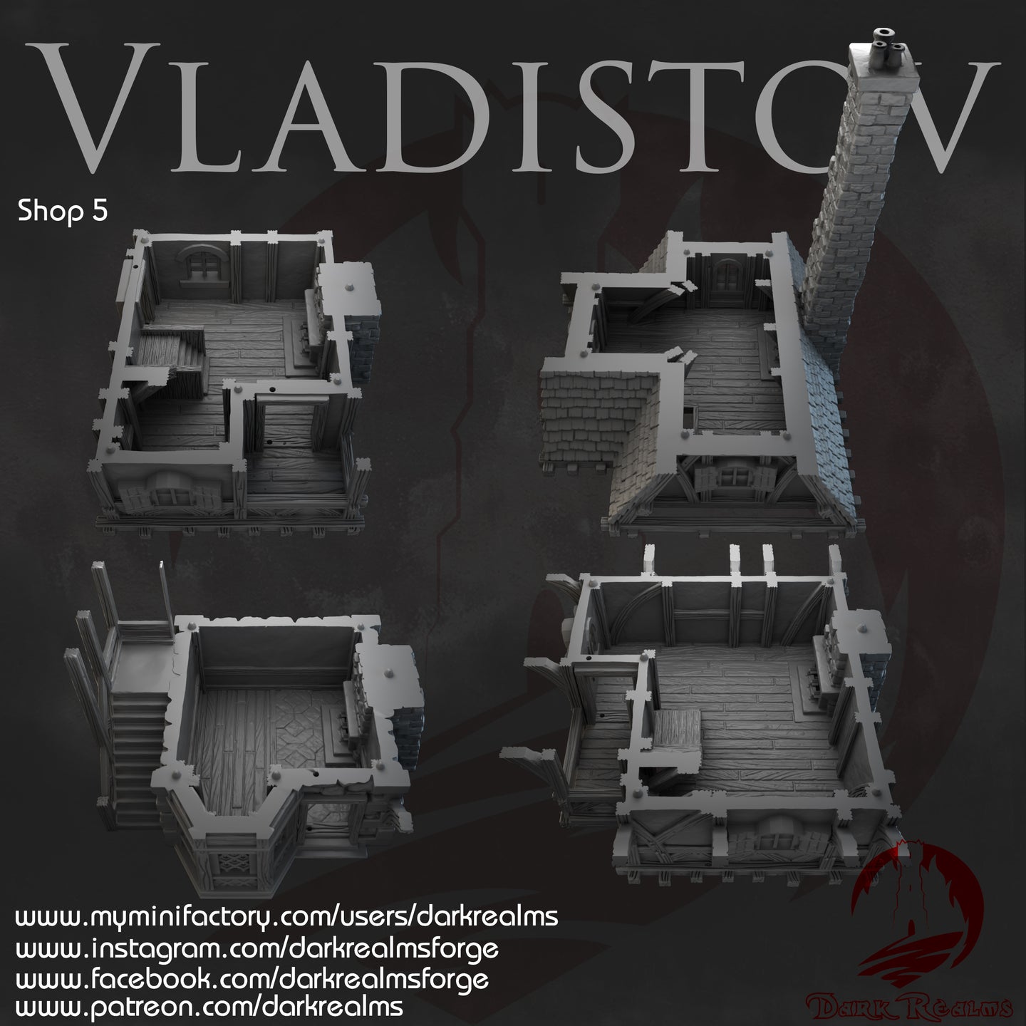 Vladistov Shop 2024 5 Fantasy tabletop terrain, wargaming 28mm