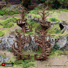 Load image into Gallery viewer, Stair Walkways  - Hagglethorn Hollow - Printable Scenery Terrain Wargaming D&amp;D DnD