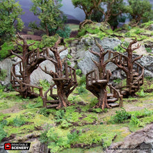 Load image into Gallery viewer, Stair Walkways  - Hagglethorn Hollow - Printable Scenery Terrain Wargaming D&amp;D DnD