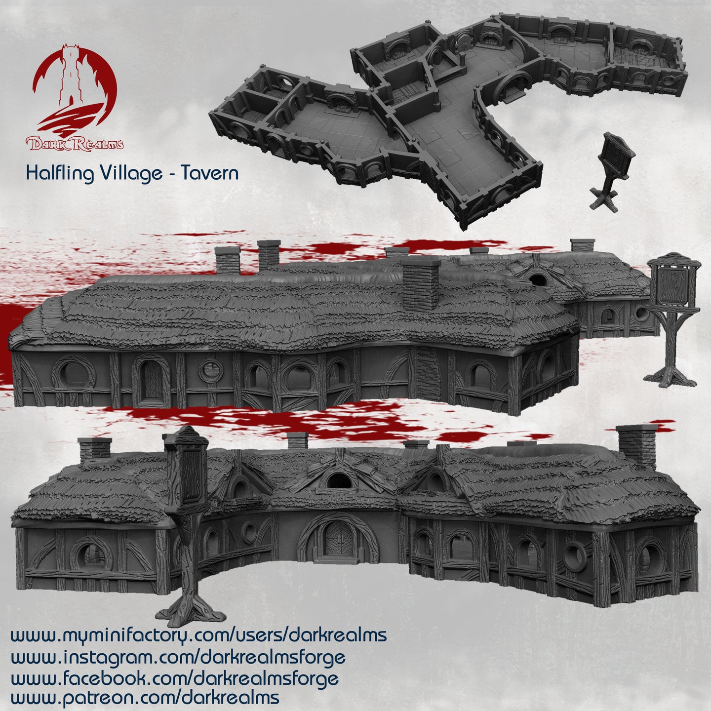 Tavern - Halfling Village - Dark Realms Terrain Wargaming D&D DnD