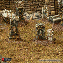 Load image into Gallery viewer, Tombstones - Cities of Ramshackle and Ruin - Printable Scenery Terrain Wargaming D&amp;D DnD 28mm 32mm 40mm 54mm