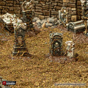 Tombstones - Cities of Ramshackle and Ruin - Printable Scenery Terrain Wargaming D&D DnD 28mm 32mm 40mm 54mm