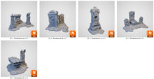 Load image into Gallery viewer, Tombstones - Cities of Ramshackle and Ruin - Printable Scenery Terrain Wargaming D&amp;D DnD 28mm 32mm 40mm 54mm