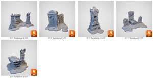 Tombstones - Cities of Ramshackle and Ruin - Printable Scenery Terrain Wargaming D&D DnD 28mm 32mm 40mm 54mm