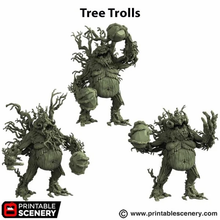 Load image into Gallery viewer, Tree Trolls - The Gloaming Swamps - Printable Scenery Wargaming D&amp;D DnD 28mm 32mm 40mm 54mm