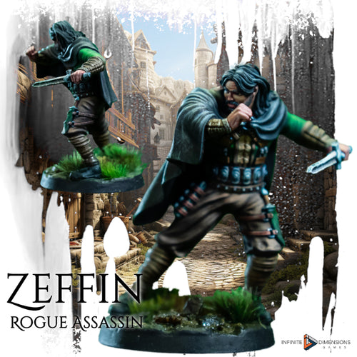 Zeffin Rogue Assassin - Torbridge Cull - Infinite Dimensions Terrain Wargaming D&D DnD 15mm 20mm 28mm 32mm 40mm 54mm