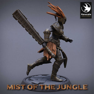 Amazon Heavy Soldier With Mace - Run - Mist of the Jungle - Rescale Miniatures - Wargaming D&D DnD