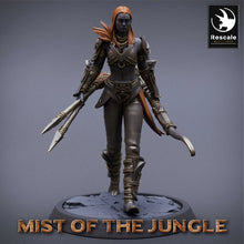 Load image into Gallery viewer, Amazon Light Soldier With Bow - Walk - Mist of the Jungle - Rescale Miniatures - Wargaming D&amp;D DnD