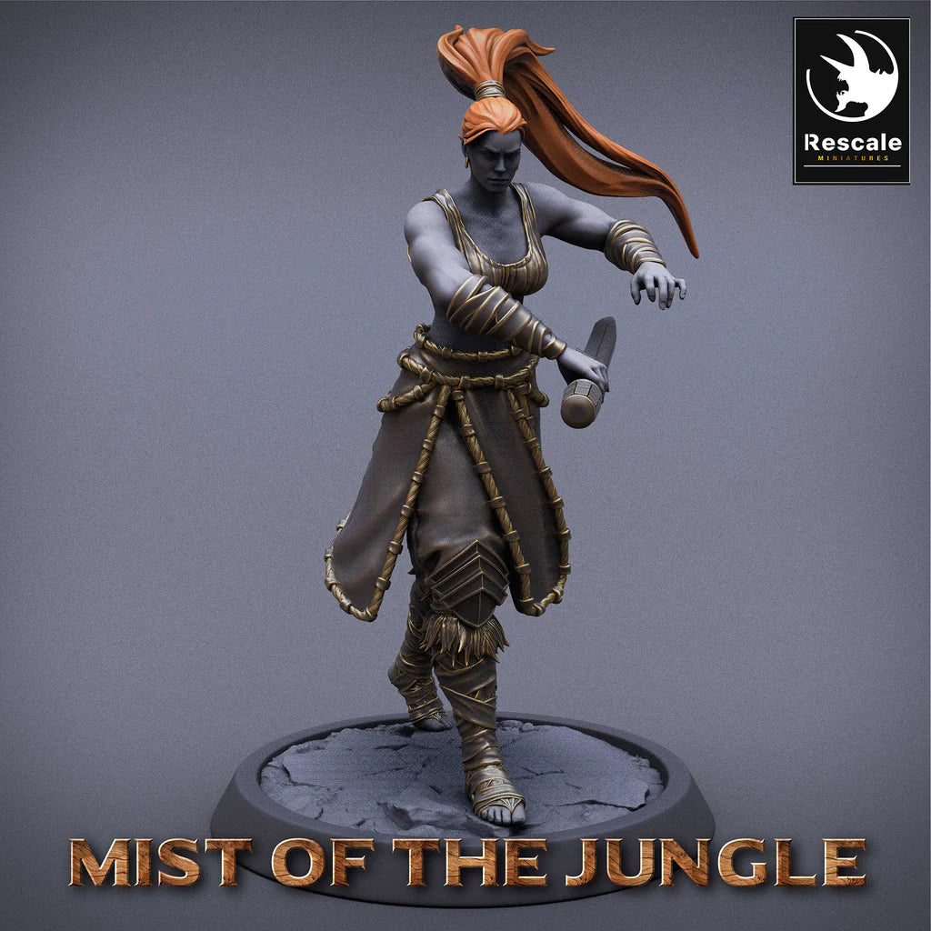 Amazon Heavy Soldier With Dagger - Attack - Mist of the Jungle -Rescale Miniatures - Wargaming D&D DnD