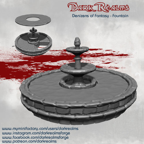 Fountain - Denizens Of Fantasy - Dark Realms Terrain Wargaming D&D DnD