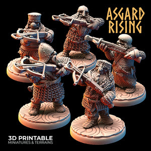 Dwarven Crossbow Warriors in Chainmail Modular Set - Asgard Rising - Wargaming D&D DnD