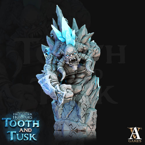 Ice Troll Bust - Frostburn Horrors - Tooth and Tusk - Archvillain Games - Wargaming D&D DnD