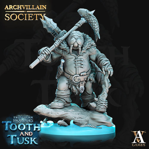 Phinn, Walrus Whaler - Frostburn Horrors - Tooth and Tusk - Archvillain Games - Wargaming D&D DnD