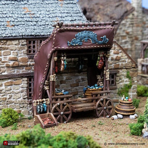 Fish Monger - King and Country - Printable Scenery Wargaming D&D DnD 28mm 32mm 40mm 54mm