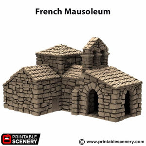 French Mausoleum - King and Country - Printable Scenery Terrain Wargaming D&D DnD 10mm 15mm 20mm 25mm 28mm 32mm 40mm 54mm Painted options