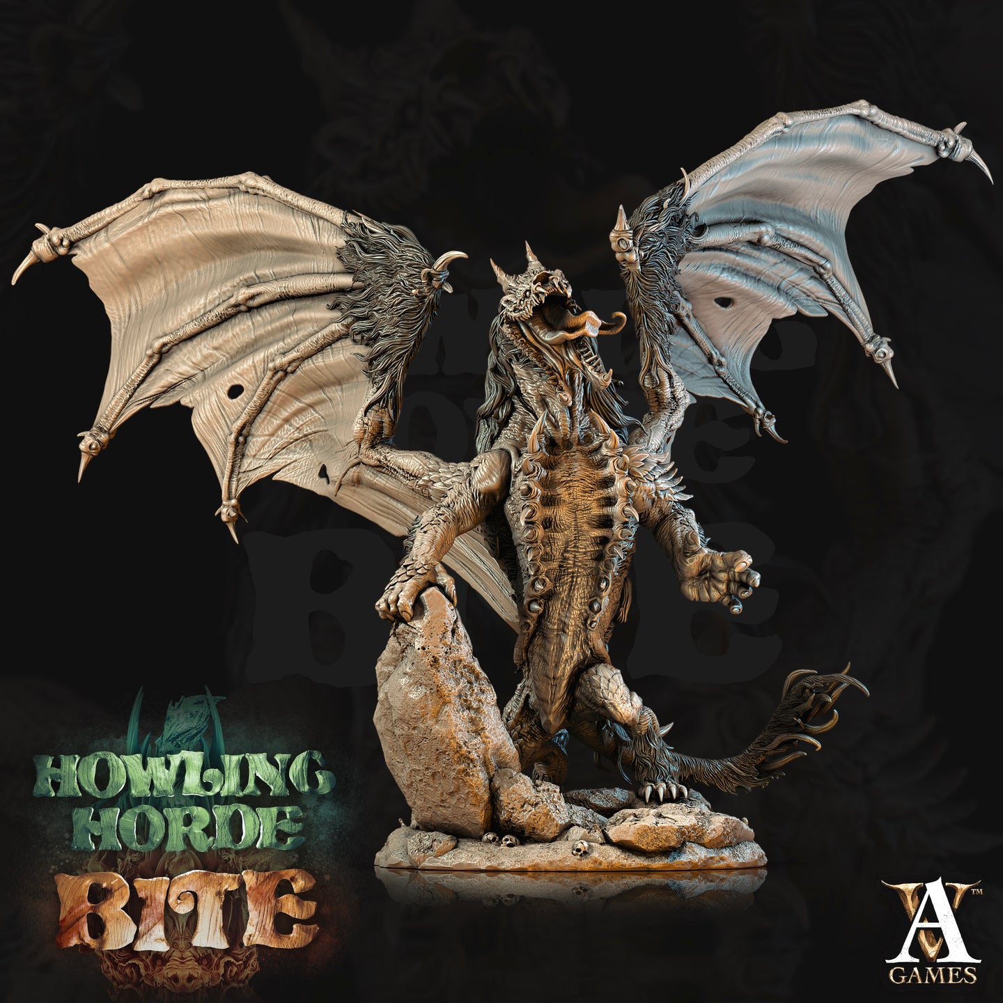 Hyena Dragon - Howling Horde - Bite - Archvillain Games - Wargaming D&D DnD