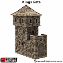 Load image into Gallery viewer, King&#39;s Gate - King and Country - Printable Scenery Terrain Wargaming D&amp;D DnD 10mm 15mm 20mm 25mm 28mm 32mm 40mm 54mm Painted options