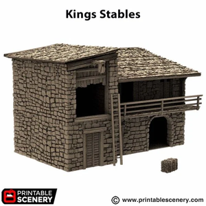 King Stables - King and Country - Printable Scenery Terrain Wargaming D&D DnD 10mm 15mm 20mm 25mm 28mm 32mm 40mm 54mm Painted options
