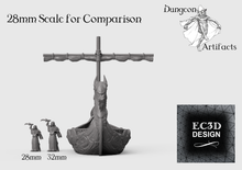 Load image into Gallery viewer, Longship - 15mm 28mm 32mm Wilds of Wintertide Wargaming Terrain D&amp;D, DnD