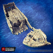 Load image into Gallery viewer, The Wreck - The Lost Islands 15mm 28mm 32mm Wargaming Terrain D&amp;D, DnD