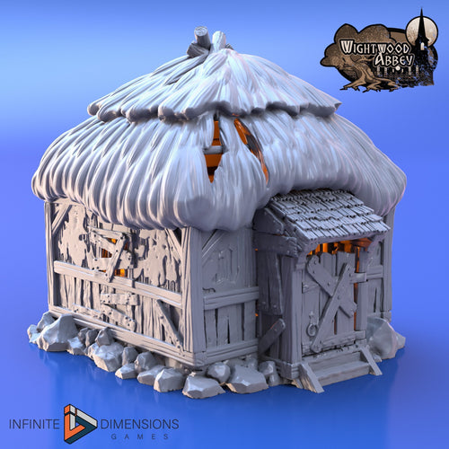 Quarantine Hut - Prison Hut - 28mm 32mm Wightwood Abbey Wargaming Terrain D&D, DnD