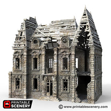 Load image into Gallery viewer, Ruined Chateau -  15mm 28mm 32mm Time Warp Wargaming Terrain Scatter D&amp;D, DnD