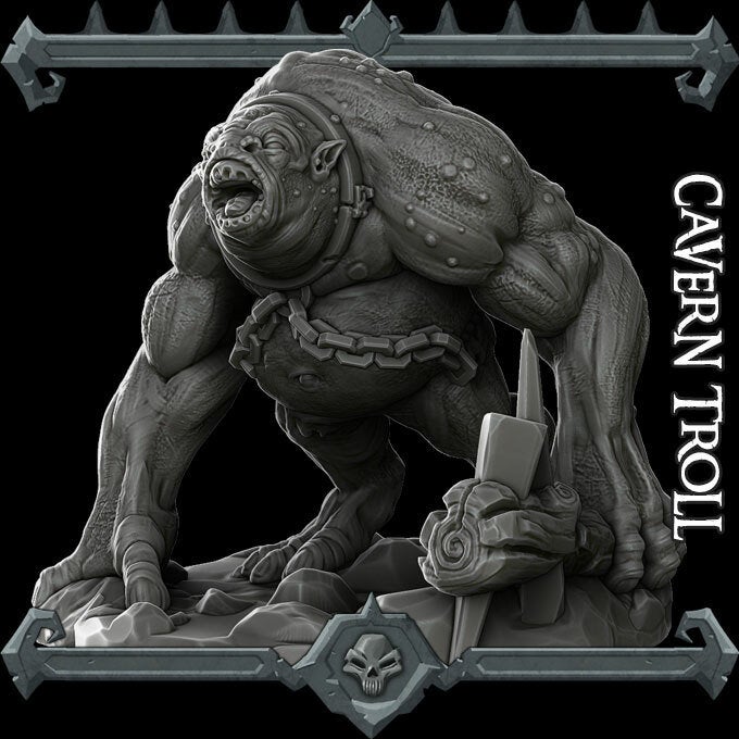 Cursed Bridge Troll - Wargaming Miniatures Monster Rocket Pig Games D&D DnD  Pathfinder SW Legion Shadowfell