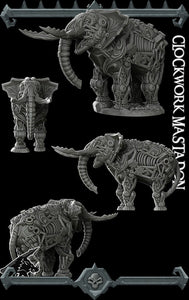 Clockwork Mastodon - Wargaming Miniatures Monster Mastadon Rocket Pig Games D&D, DnD