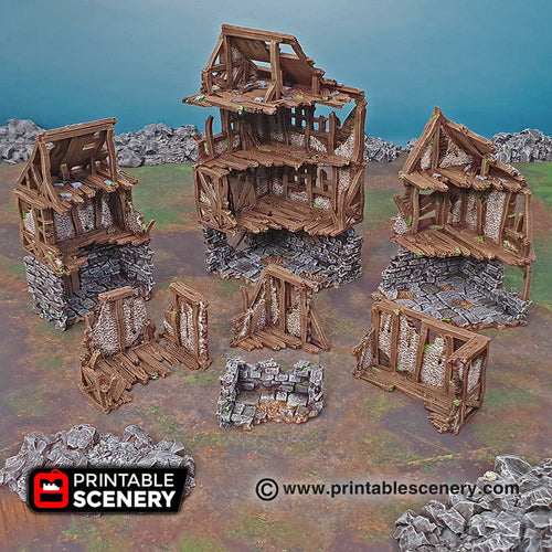 Ruined Quarter - Shadowfey Wilds 15mm 28mm 32mm Wargaming Terrain D&D, DnD