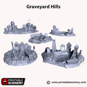 Graveyard Hills - Grave Yard Shadowfey Wilds 15mm 20mm 28mm 32mm Wargaming Terrain D&D DnD