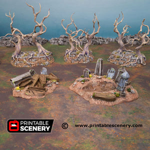 Graveyard Hills - Grave Yard Shadowfey Wilds 15mm 20mm 28mm 32mm Wargaming Terrain D&D DnD